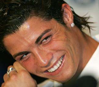 Lachende Cristiano Ronaldo