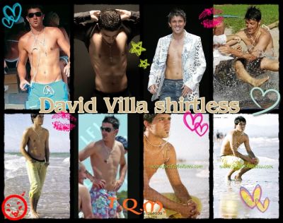 David Villa zonder shirt